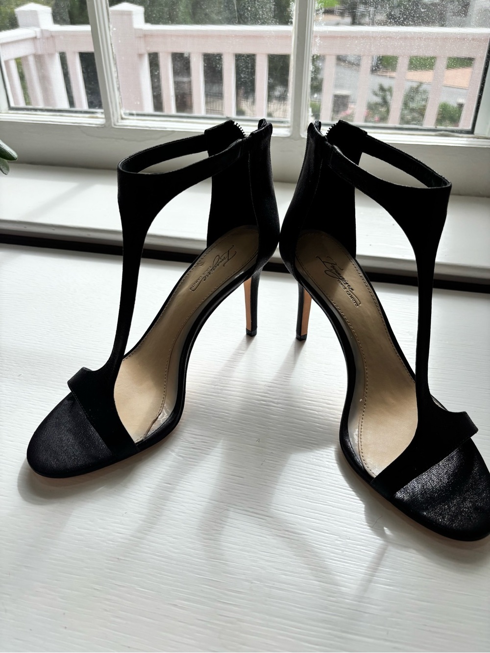 Vince Camuto Black T-Strap Stiletto Heels - Women